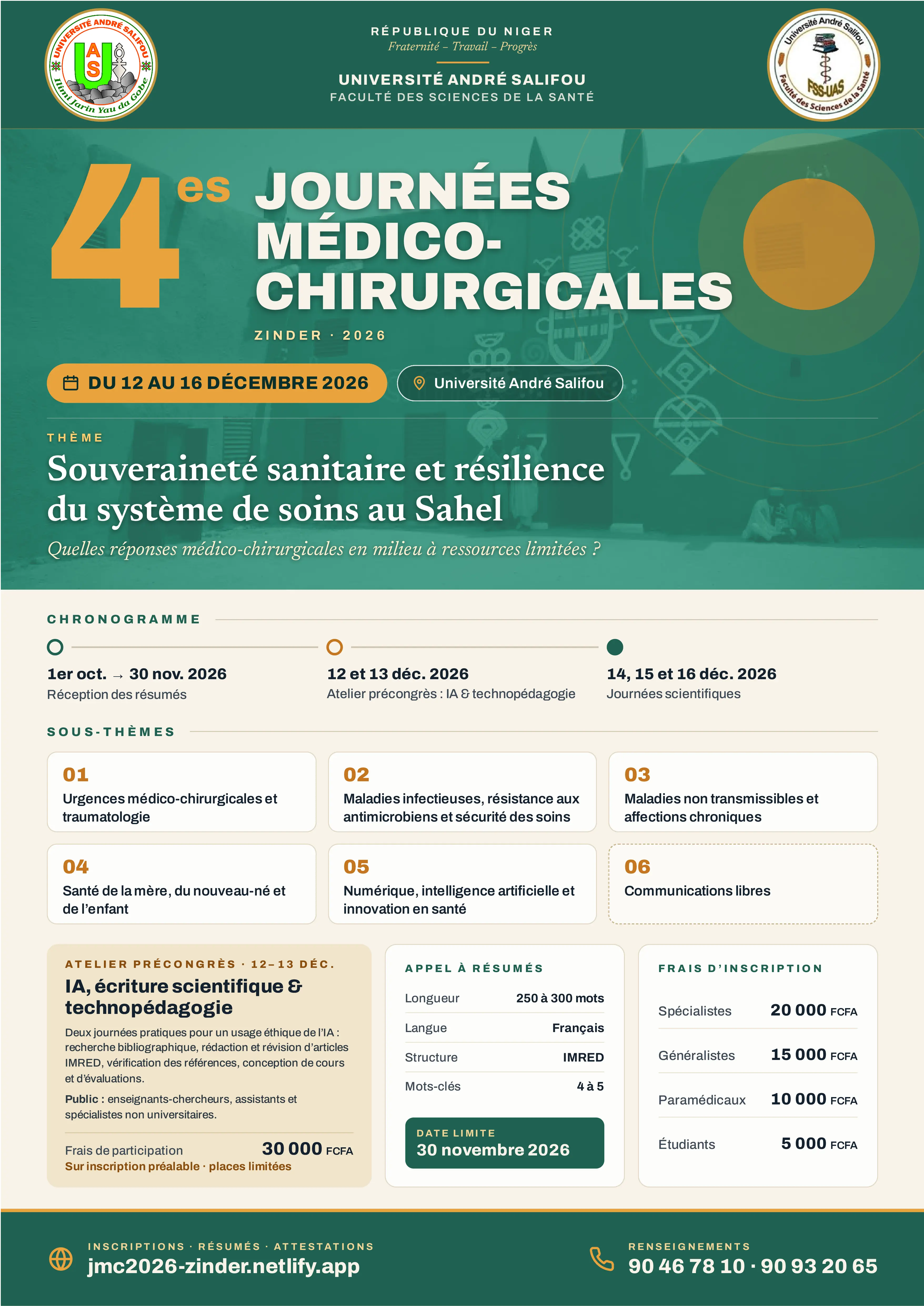 Journées médico-chirurgicales de la Faculté des Sciences de la Santé 2026